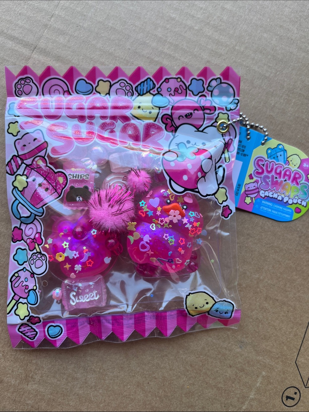 Sugar Swaps Pink Glitter Charm Pair